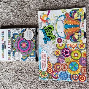 NWT, 3 Coloring Books: Patterns, Geometrical, and Good Vibes